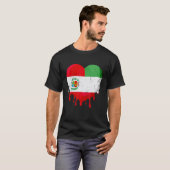 Peru Italy Flag Heart Citizen Drinking Grown Patri T-shirt (Voorkant volledig)