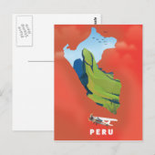 Peru kaart geïllustreerde reisposter (Voorkant / Achterkant)