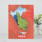 Peru kaart geïllustreerde reisposter (Staand voorkant)