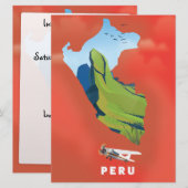 Peru kaart geïllustreerde reisposter (Voorkant / Achterkant)