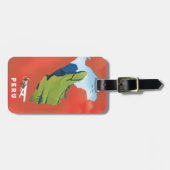 Peru-kaart geïllustreerde reisposter bagagelabel (Voorkant horizontaal)