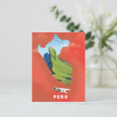 Peru-kaart geïllustreerde reisposter briefkaart (Staand voorkant)