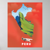 Peru-kaart geïllustreerde reisposter poster (Voorkant)