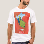 Peru kaart geïllustreerde reisposter t-shirt (Voorkant)