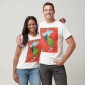 Peru kaart geïllustreerde reisposter t-shirt (Unisex)