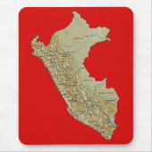 Peru Kaart Mousepad Muismat (Voorkant)