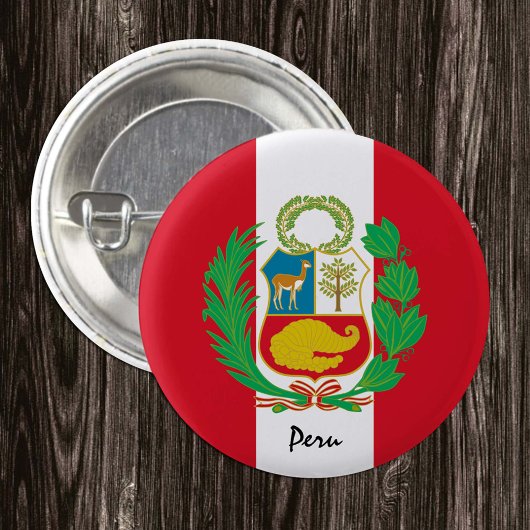 Peru-knop, patriottische Peruaanse vlag mode Ronde Button 3,2 Cm