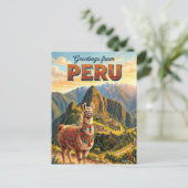 Peru Lama Briefkaart (Staand voorkant)