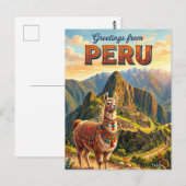Peru Lama Briefkaart (Voorkant / Achterkant)