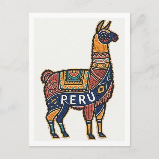 Peru Lama Briefkaart (Voorkant)