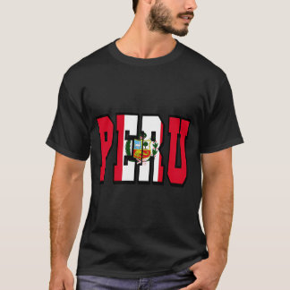 Peru Land Vlag Typografie T-shirt
