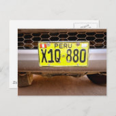 Peru licence bord briefkaart (Voorkant / Achterkant)