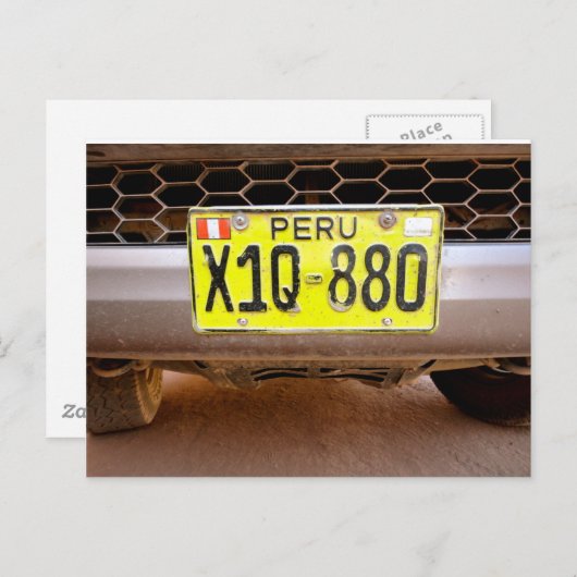 Peru licence bord briefkaart (Voorkant / Achterkant)