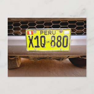 Peru licence bord briefkaart