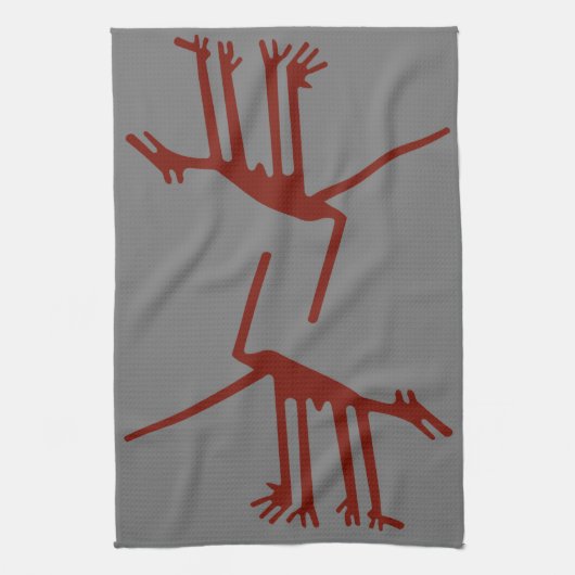 Peru lijnt met geoglyphs theedoek (Verticaal)