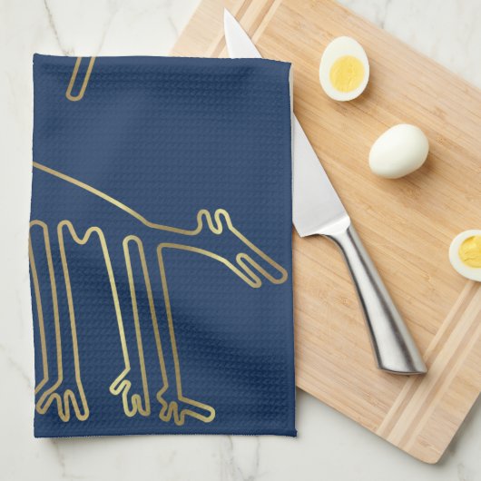 Peru lijnt met geoglyphs theedoek (Quarter Fold)