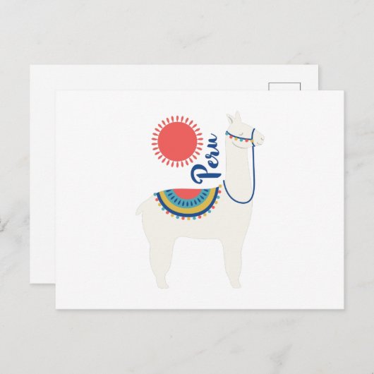 Peru Llama Briefkaart (Voorkant / Achterkant)