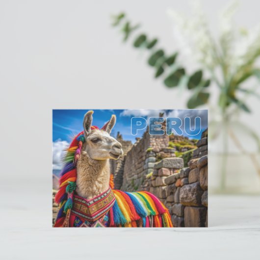 Peru Llama Briefkaart (Staand voorkant)