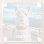 Peru Llama Glazen Onderzetter (Achterkant)