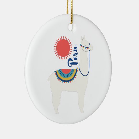 Peru Llama Keramisch Ornament (Rechts)