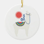 Peru Llama Keramisch Ornament (Voorkant)