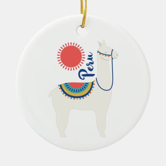 Peru Llama Keramisch Ornament (Voorkant)
