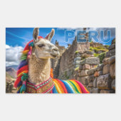 Peru Llama Rechthoekige Sticker (Voorkant)