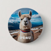 Peru Llama Ronde Button 5,7 Cm (Voorkant)