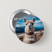 Peru Llama Ronde Button 5,7 Cm (Voorkant /achterkant)