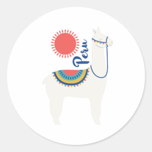 Peru Llama Ronde Sticker