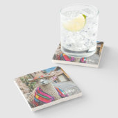 Peru Llama Stenen Onderzetter (Zijkant)