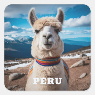 Peru Llama Vierkante Sticker