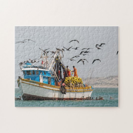 Peru, Los Organos. Gevist Boat in Los Organos Legpuzzel (Horizontaal)