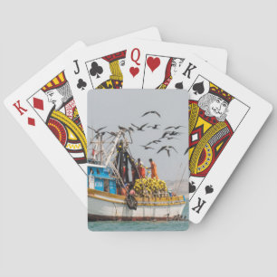 Peru, Los Organos. Gevist Boat in Los Organos Pokerkaarten