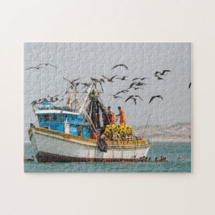 Peru, Los Organos. Vissersboot in Los Organos Legpuzzel