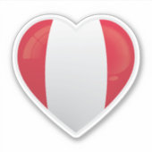 Peru Love Flag Sticker (Voorkant)