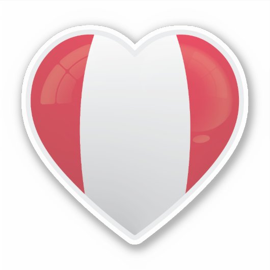 Peru Love Flag Sticker (Voorkant)