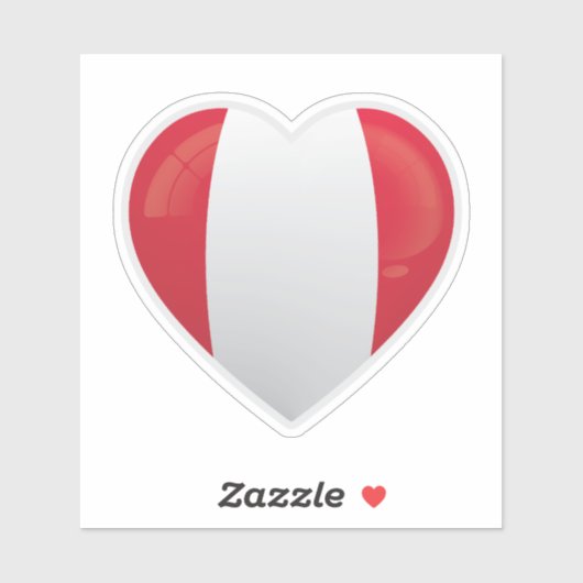 Peru Love Flag Sticker (Vel)