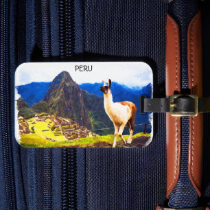 Peru Machu Picchu Alpaca Bagagelabel