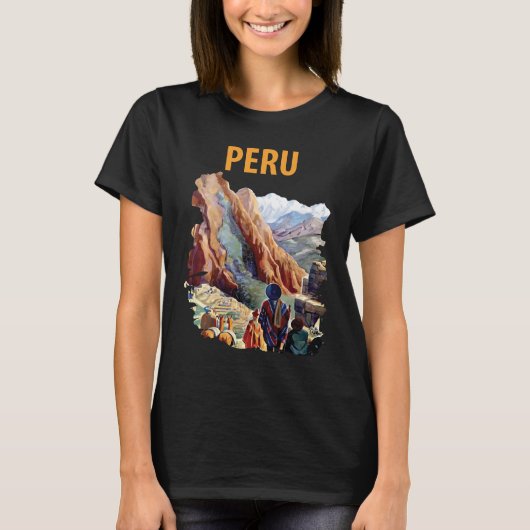 Peru Machu Picchu Andes Schitterend Reizen T-shirt (Voorkant)