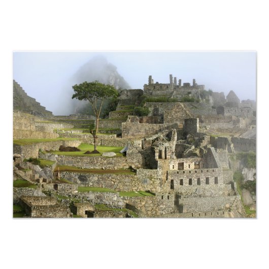 Peru, Machu Picchu. De oude citadel van Foto Afdruk (Voorkant)