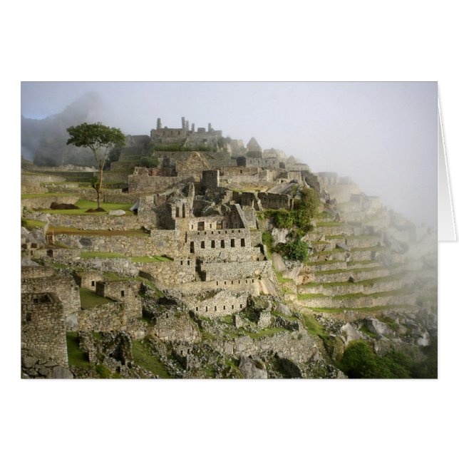 Peru, Machu Picchu. De oude citadel van Machu (Voorkant Horizontaal)