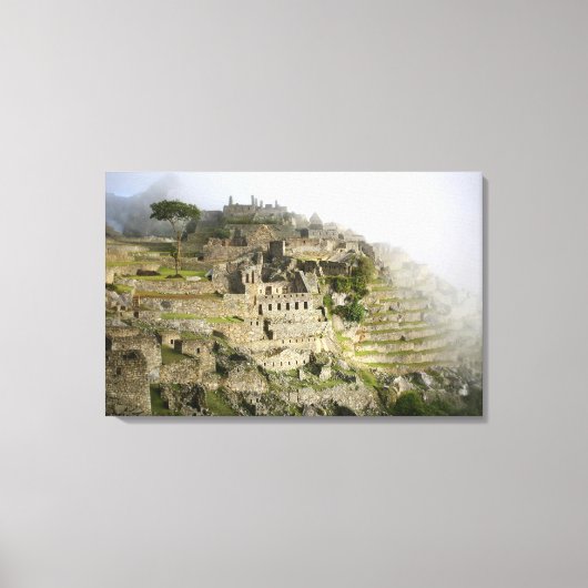 Peru, Machu Picchu. De oude citadel van Machu Canvas Afdruk (Voorkant)