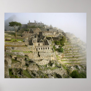 Peru, Machu Picchu. De oude citadel van Machu Poster