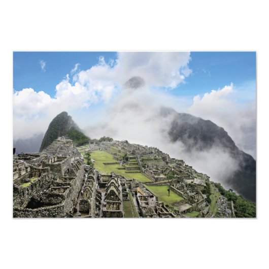 Peru, Machu Picchu, de oude verloren stad 4 Foto Afdruk (Voorkant)