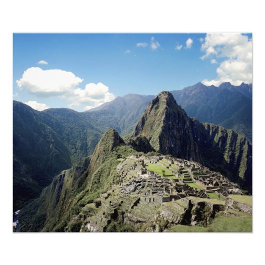 Peru, Machu Picchu, de oude verloren stad Foto Afdruk (Voorkant)