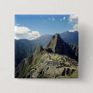 Peru, Machu Picchu, de oude verloren stad van 2 Vierkante Button 5,1 Cm