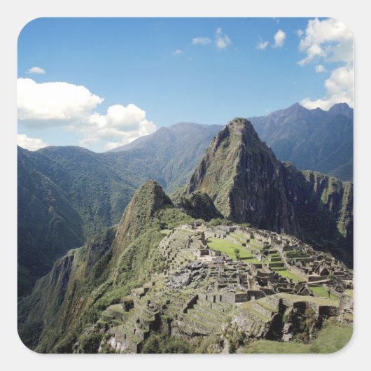 Peru, Machu Picchu, de oude verloren stad van 2 Vierkante Sticker (Voorkant)
