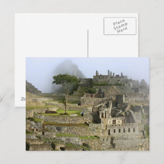 Peru, Machu Picchu. Het oude citadel van Briefkaart (Voorkant / Achterkant)