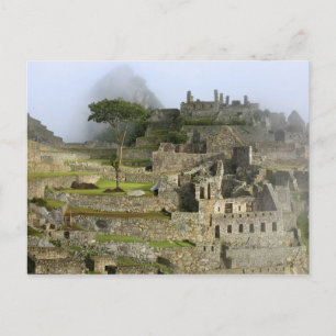 Peru, Machu Picchu. Het oude citadel van Briefkaart